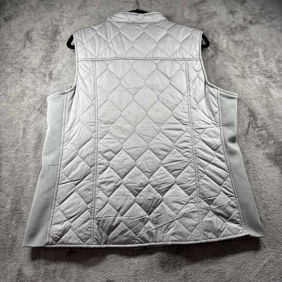Kim Rogers Women NWT Vest Quilted Puffer Full Zip Pockets Layering New Gray XL - Picture 4 of 9
